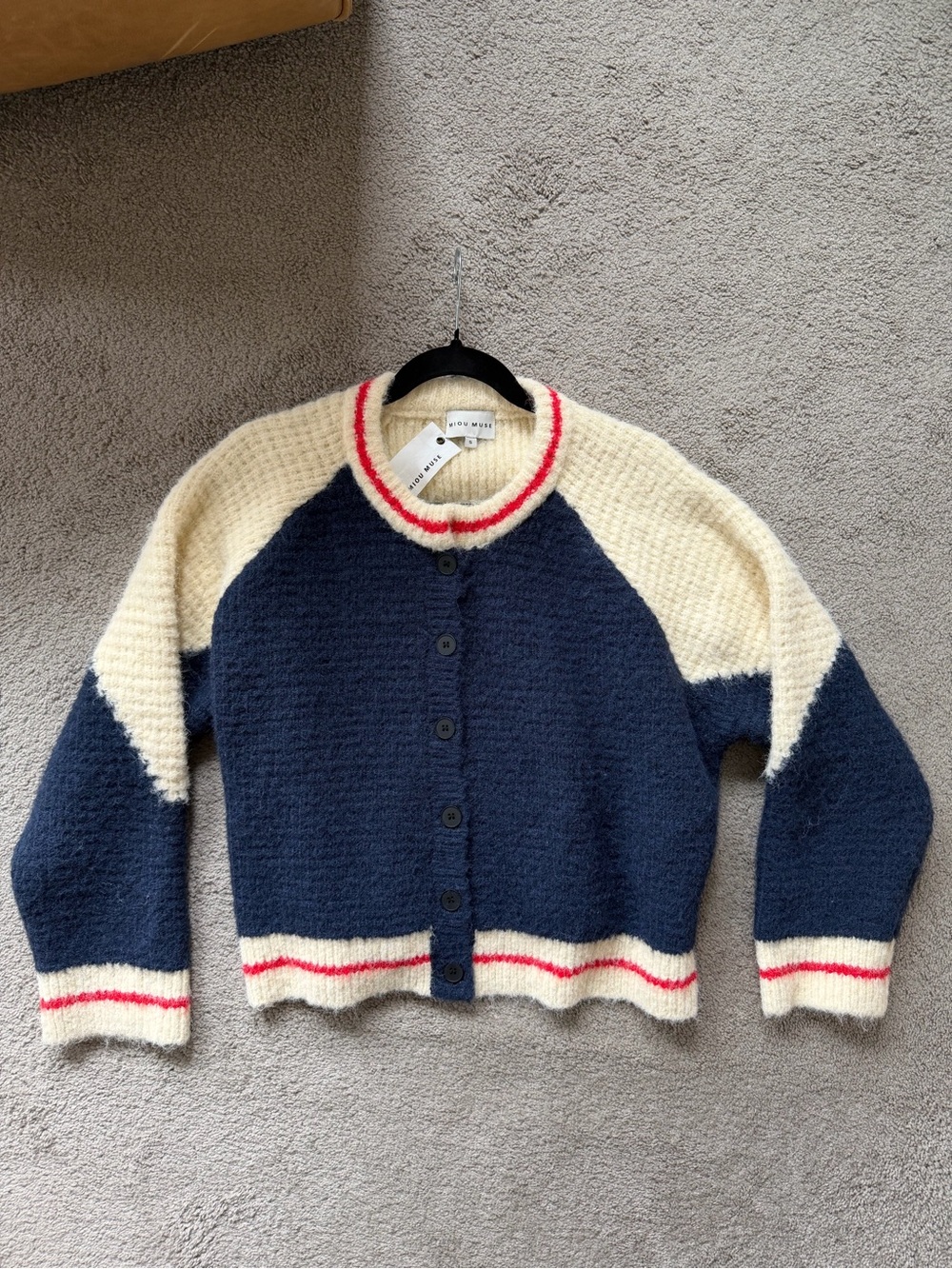Colorblock Crewneck Cardigan
